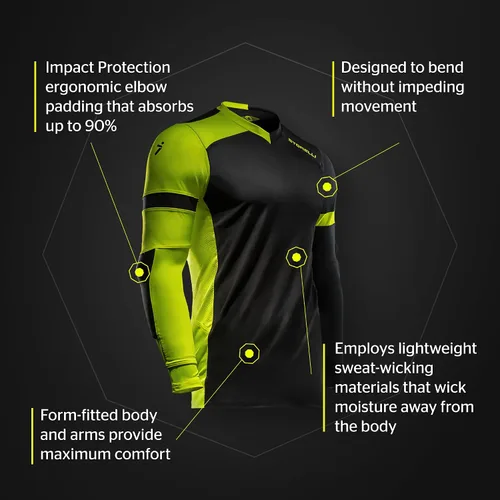 Vista 29 de Storelli ExoShield Gladiator Goalkeeper Jersey, High-Impact Protection, Sweat-Wicking, Breathable Athletic Shirt for Soccer