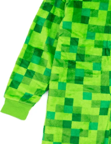Vista 6 de Minecraft Mono de pijama Pixelated Creeper para niños, Verde