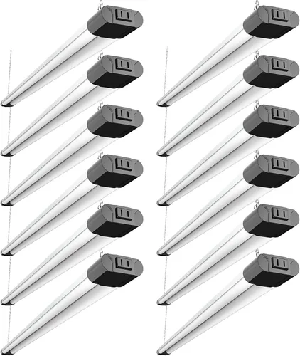 Vista 9 de BBOUNDER Paquete de 12 Luces LED Conectables para Taller con Reflector, Luz Diurna Súper Brillante de 5000K, 4400 LM, 4 Pies, Luminaria Integrada