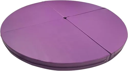 Vista 8 de Tapete de choque de poste – 3.9 ft/4.9 ft/5.2 ft/6.6 ft redondo plegable esterilla de baile de poste, esterillas portátiles de yoga para ejercicios