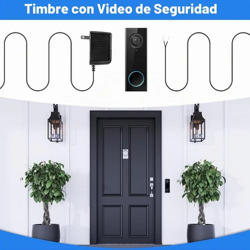 Vista 2 de Dreyoo Adaptador transformador de timbre de 16-24 V, fuente de alimentación de cable C de 16.4 pies de largo 20 VCA 500 mA, compatible con timbre