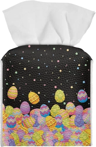 Vista 7 de Lindas decoraciones de ajolote con estampado de animales, caja de pañuelos de cuero, soporte de Navidad, organizador de papel de seda impermeable