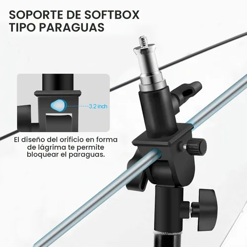 Vista 3 de WELLMAKING Soporte de montaje de flash de cámara en forma de U para luz