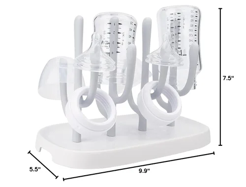Vista 7 de Estante de secado de biberones, soporte para secador de botellas de ahorro de espacio para botellas, pezones, piezas de bomba, tazas