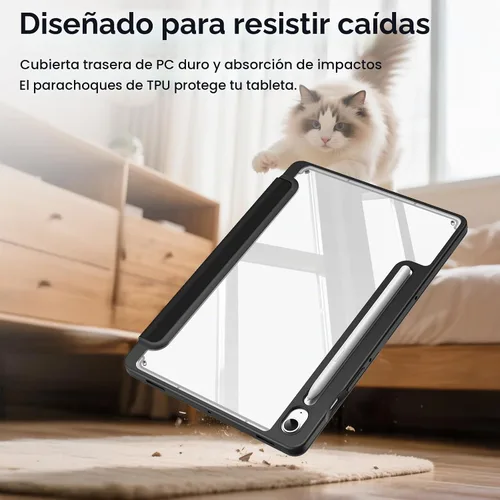 Vista 9 de Fintie Funda transparente para Samsung Galaxy Tab S10 Lite/S10 FE/S9 FE Negro