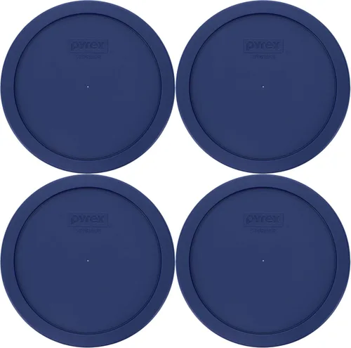 Vista 6 de Pyrex 7402-PC 6/7 Cup Tapa de repuesto redonda de plástico para almacenamiento de alimentos, color azul oscuro, fabricada en Estados Unidos