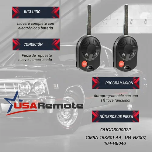 Vista 3 de 2 mandos de entrada sin llave para Ford Escape Fiesta Transit Connect 2011-2016 de alta seguridad (OUCD6000022 164-R8007)