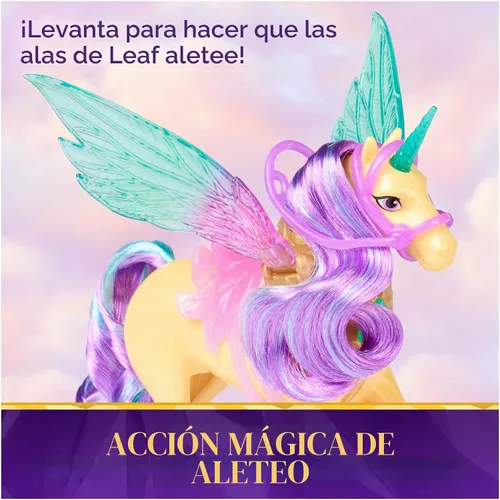 Vista 3 de Unicorn Academy, Wing Magic Ava & Leaf, muñeca posable de 4.5 pulgadas y unicornio de 5 pulgadas con alas, 4 accesorios, muñecas y juguetes