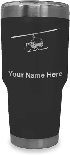 Vista 36 de LaserGram Vaso aislado al vacío de 20 onzas, helicóptero 2, grabado personalizado incluido (negro)
