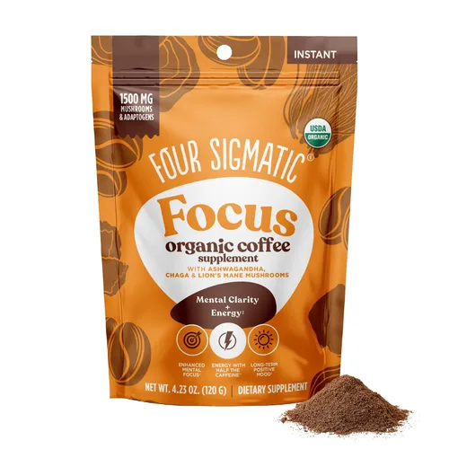 Vista 15 de Four Sigmatic - Café instantáneo de tostado medio orgánico adaptógeno con ashwagandha, chaga y tulsi, apoyo inmunológico y alivio del estrés, Keto