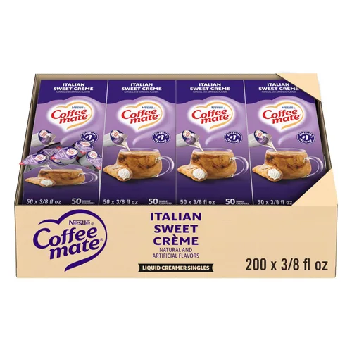 Vista 9 de Nestle Coffee mate Crema para café de sabor French Vanilla, crema líquida en envase individual, sin lácteos, sin refrigeración, 0.375 fl oz