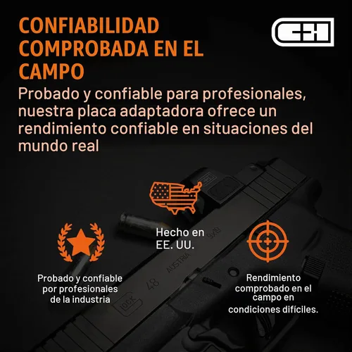 Vista 7 de C+H Placa de montaje Red Dot para Glock 43X/48 MOS y Holosun 407K/507K Fabricado en los Estados Unidos