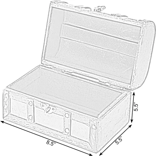 Vista 3 de Vintiquewise (TM - Caja de tesoro decorativa de cuero de madera (solo baúl pequeño)