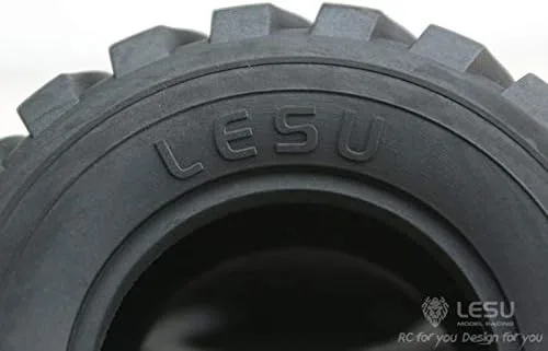 Vista 5 de LESU Neumáticos de rueda de goma 110MM Diámetro 45MM Altura para 1/15 RC Loader DIY Modelo de coche
