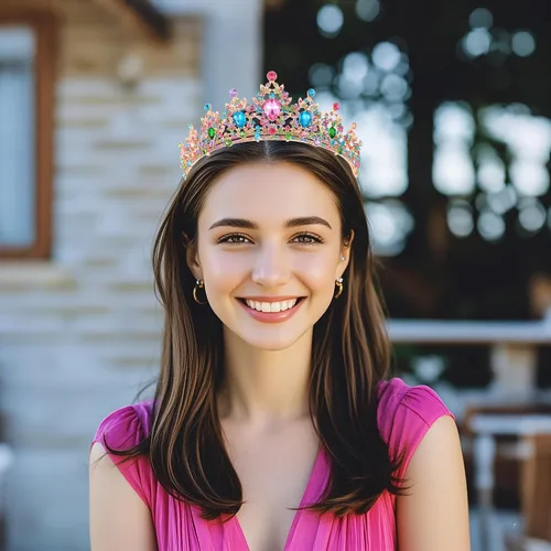 Vista 2 de Kamirola - Corona de reina y tiaras corona de princesa para mujeres y niñas, diademas de cristal para novia, princesa para bodas y fiestas (01)
