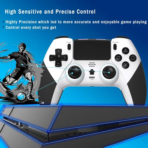 Vista 7 de TERIOS Wireless Controller Compatible with PS4PS4 ProPS4 Slim, (No Drift) Control for PS4 with Hall Sensor Joystick-Speakers-6 Axis Motion