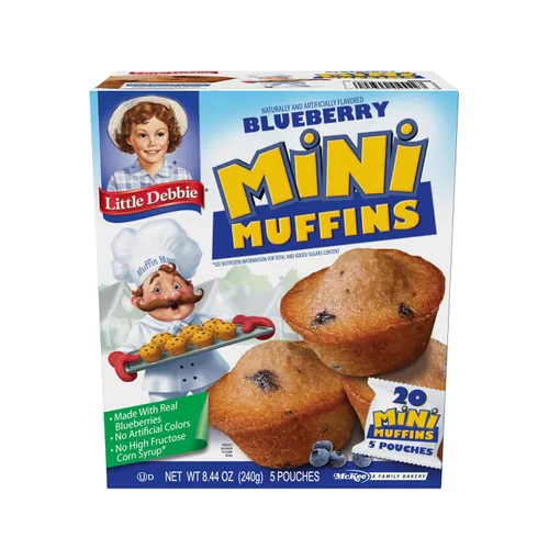 Vista 11 de Little Debbie Paquete variado de mini muffins, pastel de cumpleaños, arándanos, chispas de chocolate (1 caja cada uno)