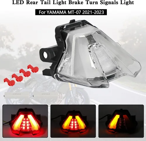 Vista 4 de Señales de giro de freno de luz trasera LED para Yamaha MT-07 2021-2023