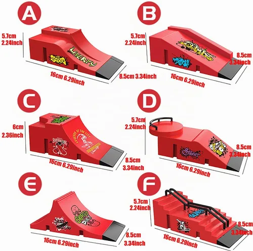 Vista 3 de Fingerboard Skate Park Set – Compatible con patinetas Tech Deck – 6 rampas, 6 diapasones y obstáculos – Ideal para entusiastas del diapasón