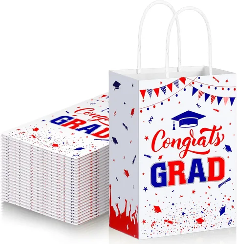 Vista 7 de TaoBary 24 bolsas de regalo de graduación de arcoíris negro 2026, bolsas de felicitaciones de graduación, recuerdos de fiesta con asas, regalos