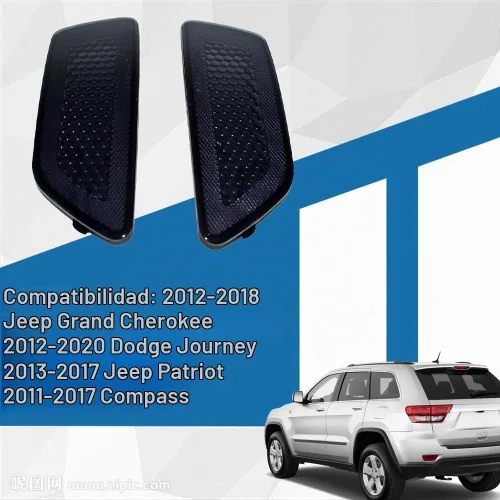 Vista 2 de CULMKARI Luces reflectoras de moldura de parachoques trasero negras compatibles con Jeep Grand Cherokee 2012-2018 Dodge Journey 2012-2020 Jeep