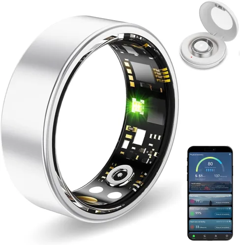 Vista 8 de Anillos de salud inteligentes para mujeres y hombres, rastreador de actividad con frecuencia cardíaca, oxígeno en sangre, HRV, monitor de sueño