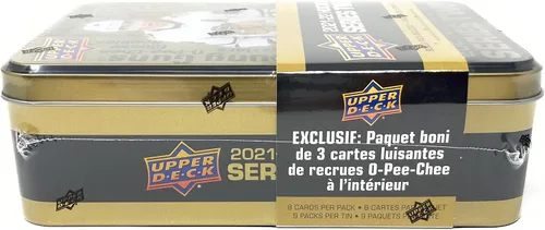 Vista 3 de Upper Deck 2021-22 Serie 2 Tarjetas de hockey Lata de coleccionista