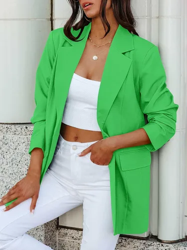 Vista 4 de ANRABESS Chaqueta casual de manga larga con solapa frontal abierta para mujer, chaqueta de trabajo