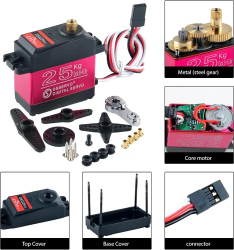 Vista 2 de DS3225MG 55.1 lbs 270° Digital Servo Metal Gear IP66 4Pack