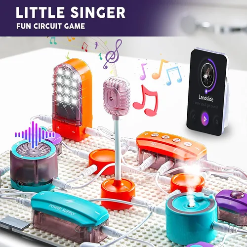 Vista 3 de VATOS Circuito científico para niños, kit de exploración electrónica de bricolaje de 53 piezas con más de 150 proyectos, kit de placa de circuito
