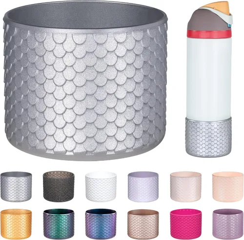 Vista 34 de Funda de Silicona para Botella de Agua Owala de 24oz, Manga Protectora Antideslizante Brillante para Botella de Agua Owala que Protege las Botellas