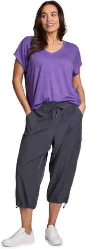 Vista 6 de RBX Active - Pantalón capri para mujer, talla grande, ligero, tejido, con cordón, estilo cargo