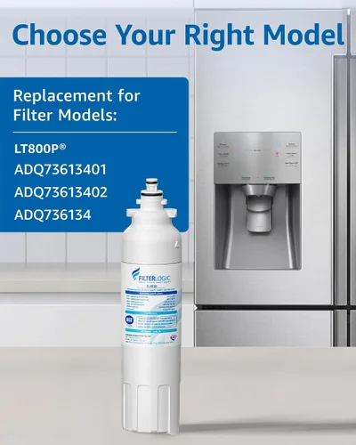 Vista 2 de Filterlogic Filtro de agua para refrigerador ADQ73613401, repuesto para LG® LT800P®, LT800PC, ADQ736134, ADQ73613402, LSXS26326S, LSXS26366S