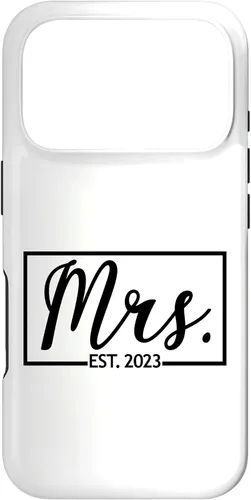 Vista 30 de iPhone 16 Mrs. Est. 2023 Casado luna de miel esposa señor a juego caso de boda