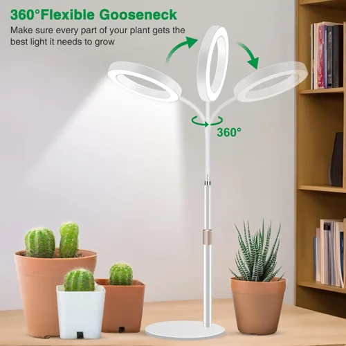 Vista 7 de Aumtrly Luces de cultivo para plantas de interior, luz de escritorio de 80 LED de espectro completo para el cultivo de plantas pequeñas, lámpara