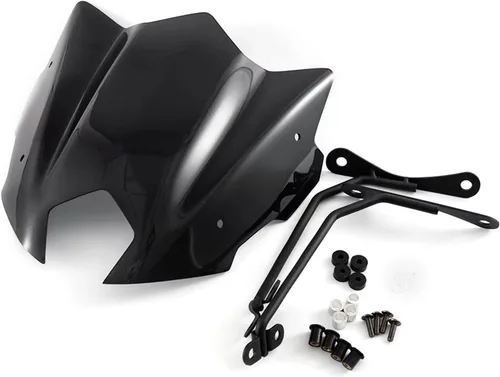 Vista 2 de Wind Deflector Front Flyscreen for FZ8 2010-2017 for FZ-8 for FZ 8 Motorcycle Touring Sports WindScreen Windshield Visor Deflector Windscreen(Black)
