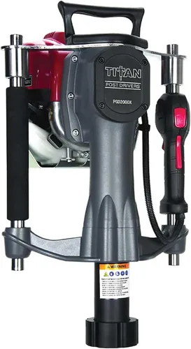 Vista 2 de Titan Post Driver - Cabezal de conducción de 35 libras, motor Honda GX de 1.3 HP, modelo # PGD2000X