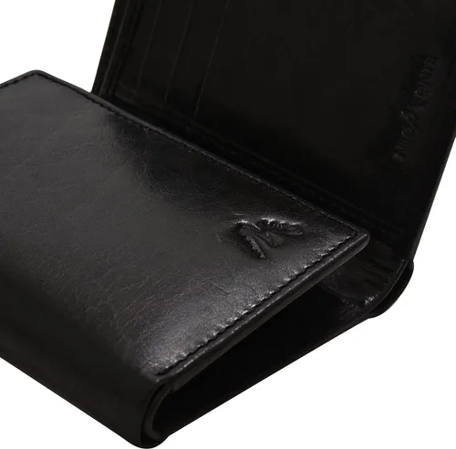 Vista 62 de Cartera de cuero RFID hecha a mano para hombres, elegante cartera de bolsillo frontal triple con 2 ranuras para identificación y 9 tarjetas, Azul