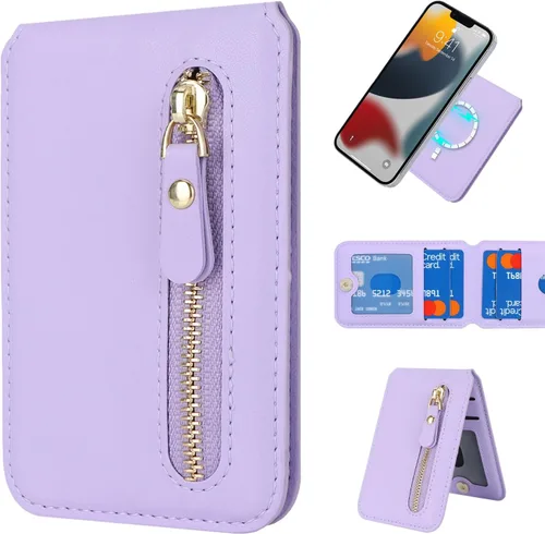 Vista 8 de Cavor Compatible con cartera Magsafe, soporte ajustable, cartera magnética para iPhone 17/16 Pro Max/14 Pro/15/14 Plus/13/12, tarjetero Magsafe