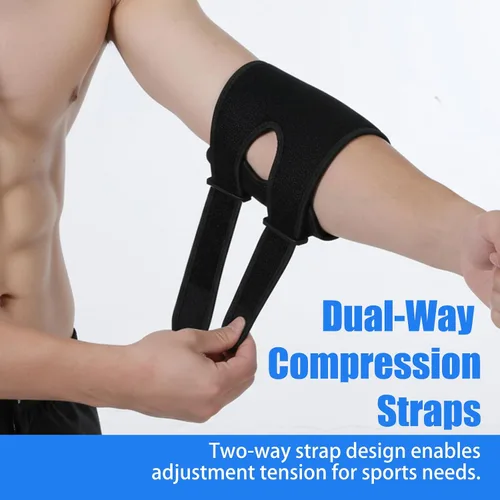 Vista 4 de Codera para tendinitis para hombres, manga de compresión de codo ajustable, codos de túnel cubital, esguinces de lesiones deportivas