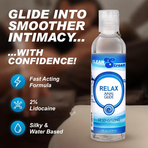 Vista 2 de Cleanstream Relax Lubricante a Base de Agua Lubricante sin perfume, sin fragancia para mayor comodidad y uso suave Compatible con juguetes