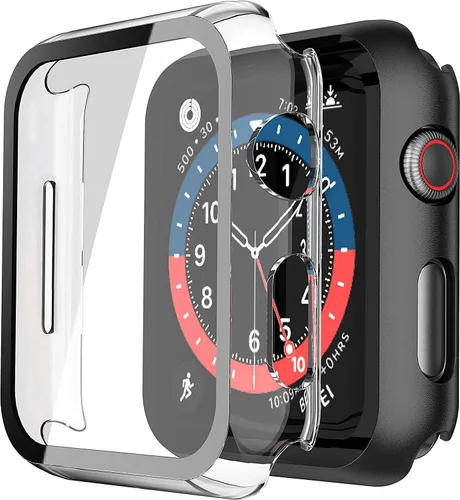 Vista 52 de Misxi Juego de 2 Fundas de Vidrio Templado Compatibles con Apple Watch Series 3 y Series 2 de 1.496 Pulgadas, Protector de Pantalla de Policarbonato