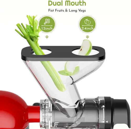Vista 3 de Accesorio de exprimidor masticador para batidora de pie KitchenAid, exprimidor de prensado en frío para accesorios de batidora KitchenAid con tolva