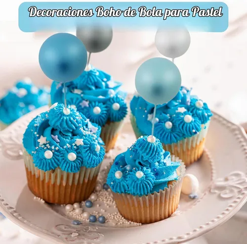 Vista 5 de 115 PCS Adornos para Pasteles de Pelota - Decoraciones de Pastel de Mini Globos Pelota de Espuma Palillos para Cupcakes Adornos Insertables DIY