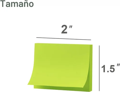 Vista 2 de (50 blocs) notas adhesivas de 1.5 x 2, 10 colores de notas autoadhesivas, almohadillas adhesivas, reciclables, autoadhesivas, fáciles de publicar