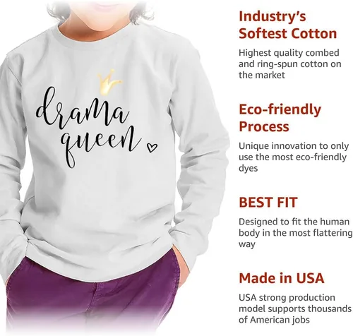 Vista 5 de Drama Queen - Camiseta de manga larga para bebé, diseño dramático, ropa divertida y dramática