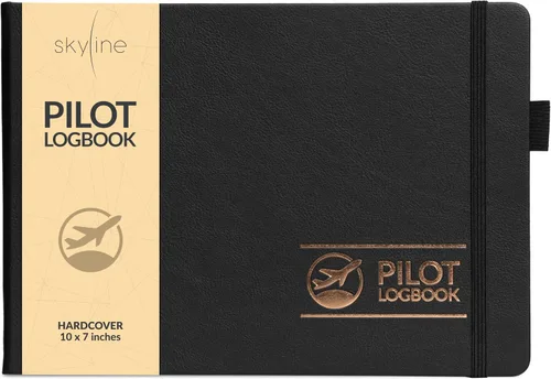 Vista 8 de Skyline Pilot Logbook, Professional Aviation Flight Log Book, Aviator Brown marrón (Aviator Brown)