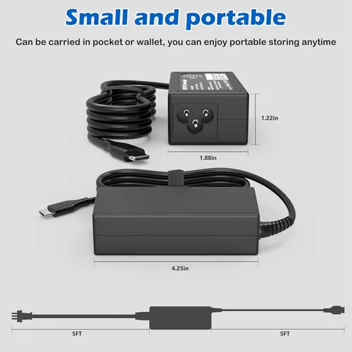 Vista 4 de Reemplazo del cargador para laptop de 65 W para HP