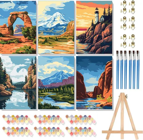 Vista 13 de Pintura de bolas de flores por números para adultos, kit de pintura por números para adultos, paquete de pintura por números para principiantes