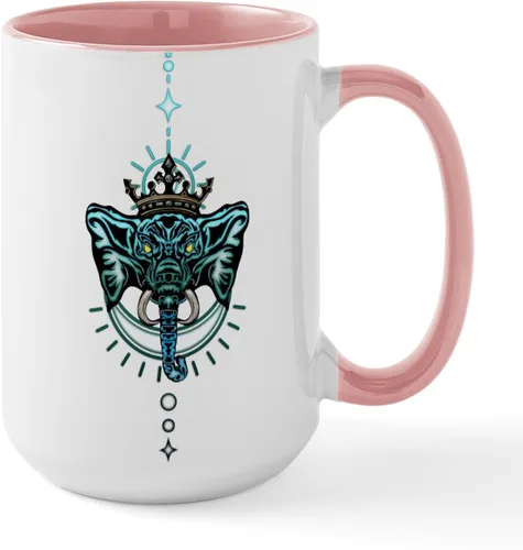 Vista 29 de CafePress Blue Elephant - Taza de café de cerámica de 15 oz (15.0 fl oz)